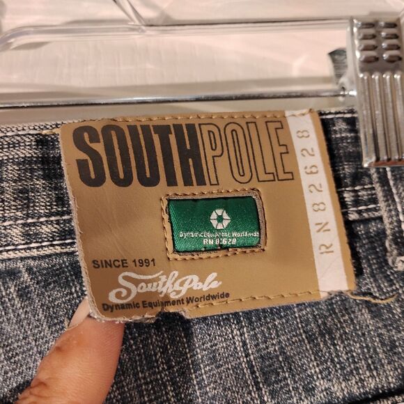 SouthPole vintage jean shorts boys 12 (27) in blue denim Y2K 90's baggy - Picture 3 of 8